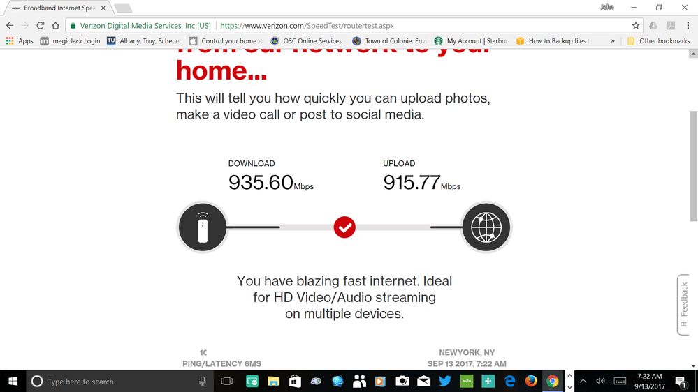 Correct answer Community Forums Router Speed Test vs Device Speed