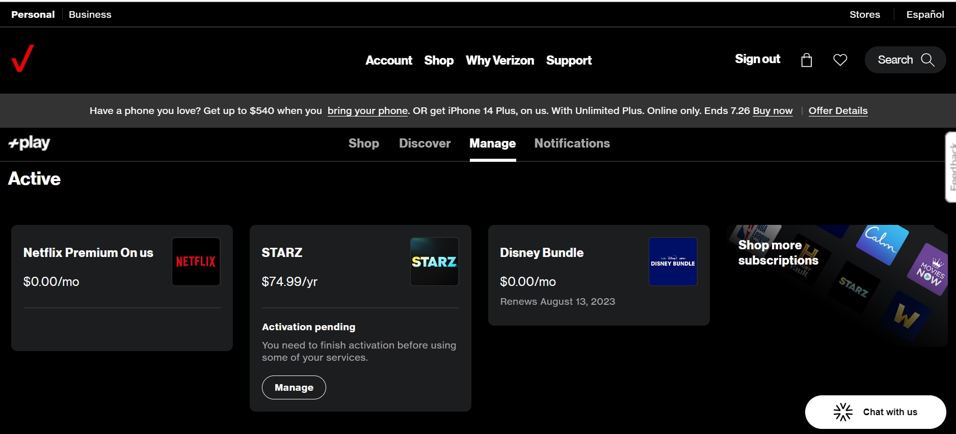 Community Forums STARZ subscription activation from Play