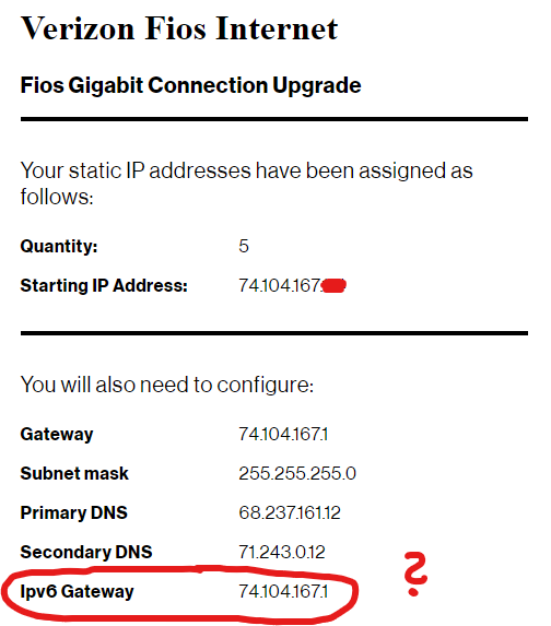 Community Forums FIOS business account with static IPv4 addresses