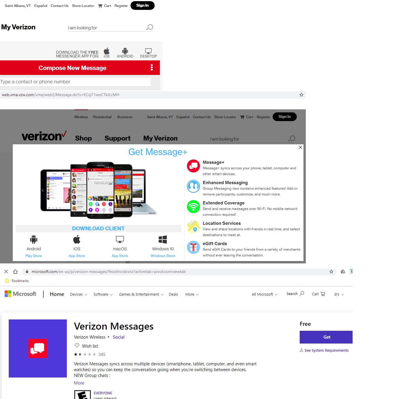 Community Forums Message Plus not syncing with windows 10 Verizon