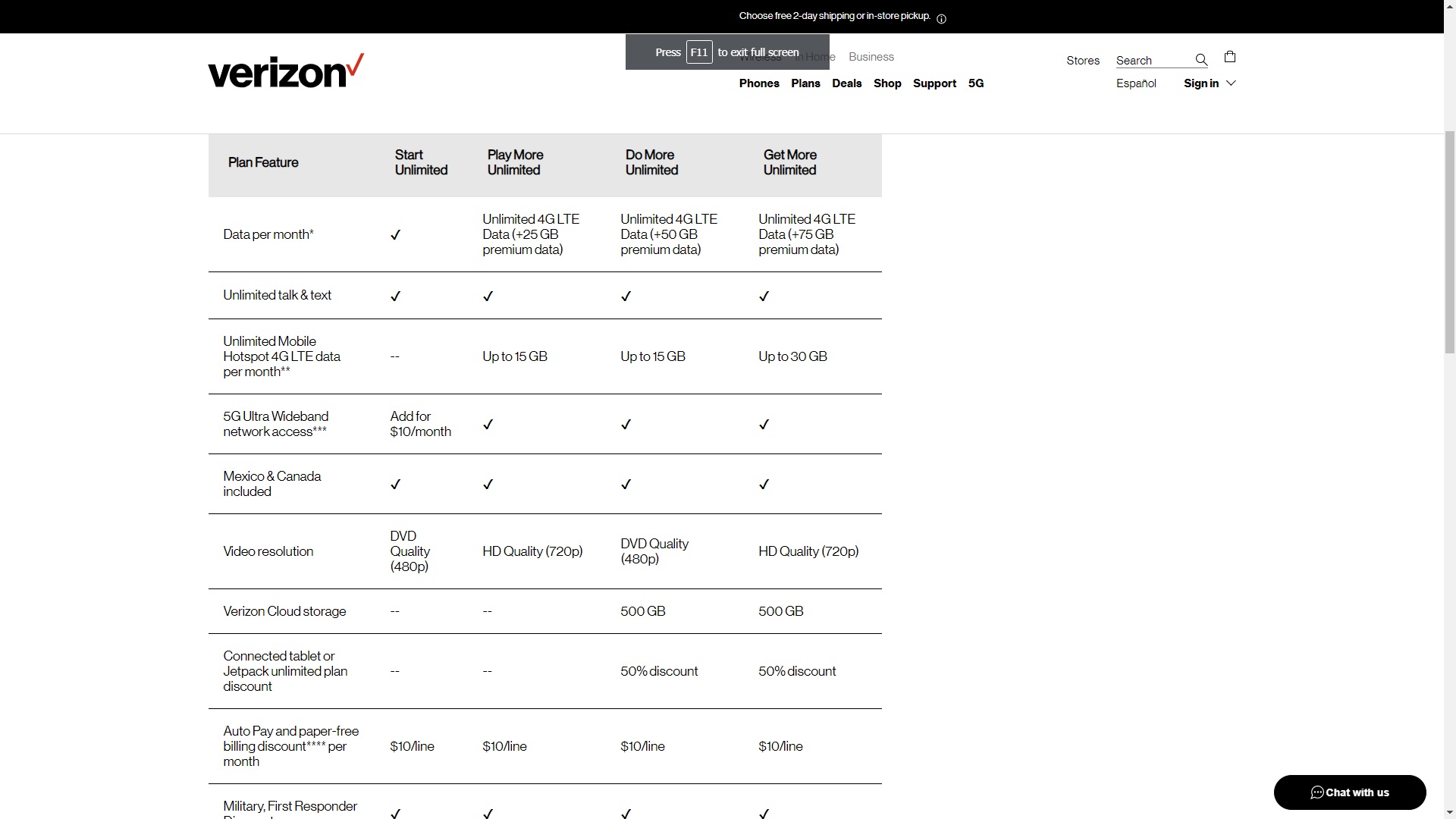 Plan Change Verizon Community